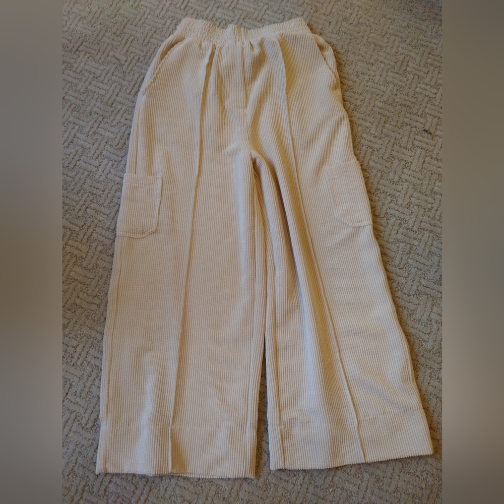 Urban outfitters cream corduroy cargo pants